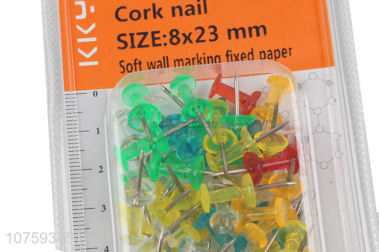 New products transparent colorful push pins drawing pins