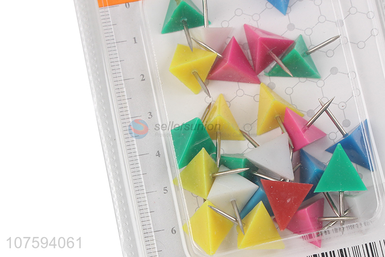 Unique design colorful triangular head push pins thumbtacks