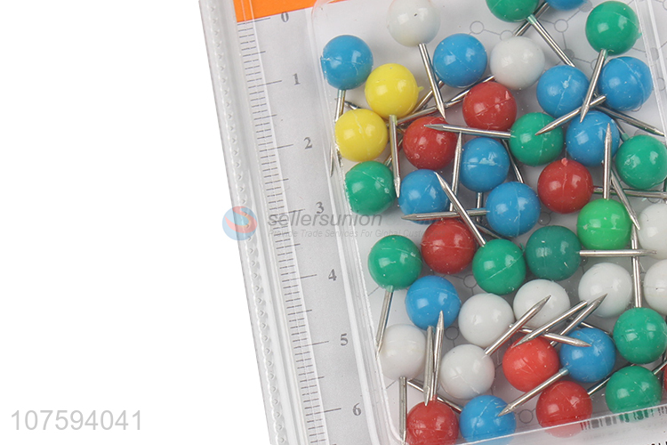 Latest arrival colorful ball head push pins drawing pins