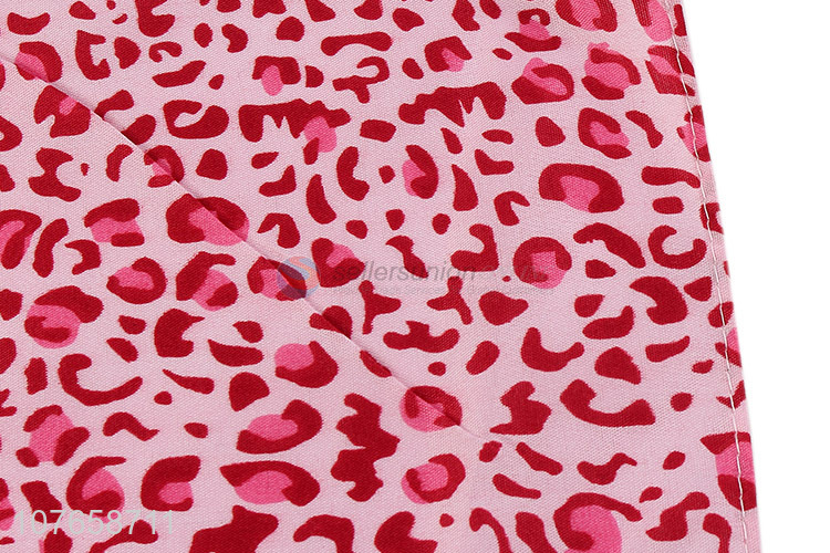 Women's fashion pink leopard print wear square scarf
 