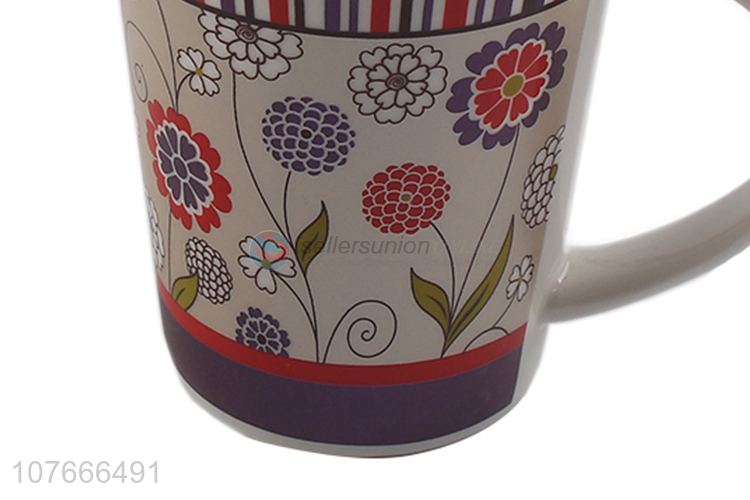 Fashion Printing Ceramic Water Cup Coffee Mug With Handle