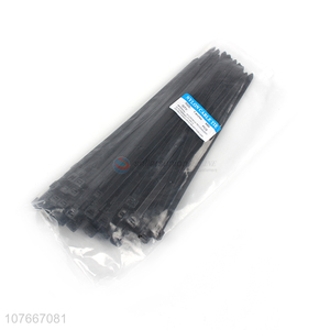 Black self-locking flexible rubber nylon cable tie