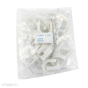 Top quality white plastic adjustable cable clips