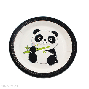 Hot products cartoon panda printed paper plate for birthday party
