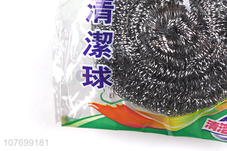 Strong decontamination stainless steel wool scourer kitchen dish cleaning ball