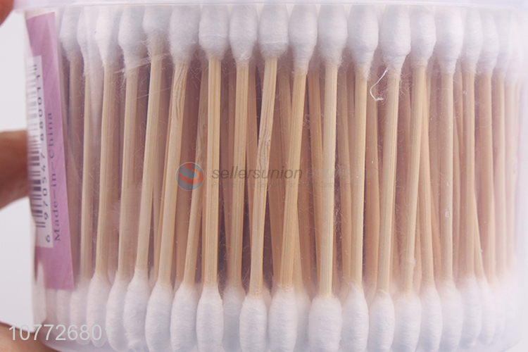 Hot sale double-headed bamboo stick cotton swab beauty try makeup cotton swab stick