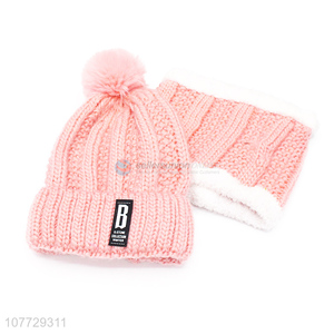 Good sale women winter hat and neck warmer set fashion beanie hat set