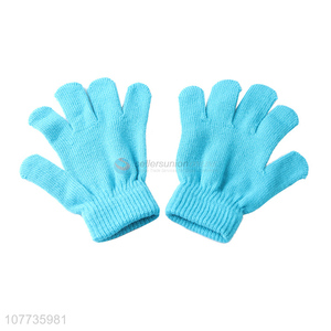 New design blue children soft knitted gloves for sale