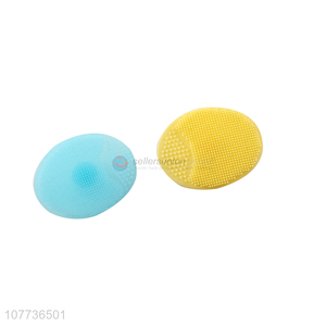 Good sale portable oval facial brush mini silicone face cleaning brush
