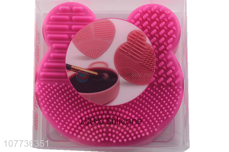 Excellent quality animal head shape silicone makeup brush cleaner pad cleaning mat