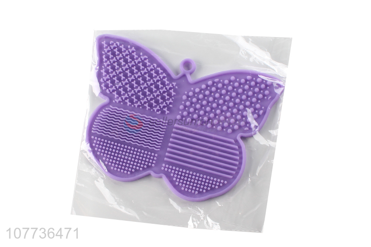 Promotional butterfly shape silicone makeup brush cleaner cosmetic brush cleaning pad