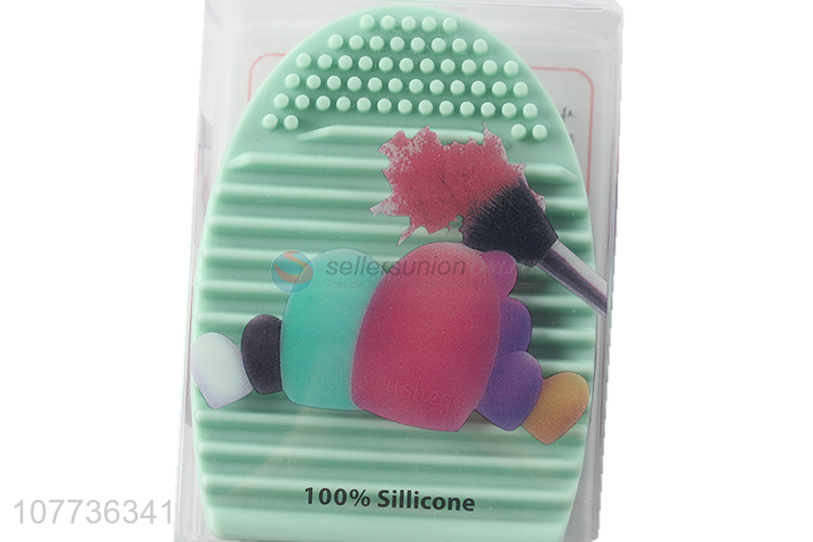 Most popular egg shape silicone makeup brush cleaning mat silicone scrubber board
