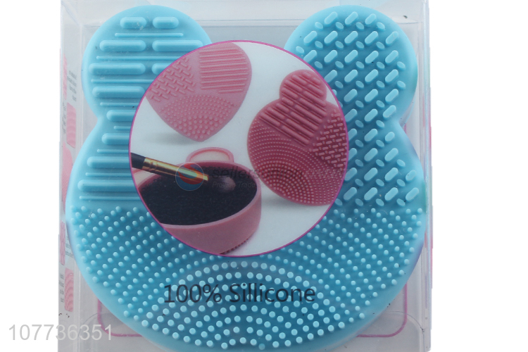 Excellent quality animal head shape silicone makeup brush cleaner pad cleaning mat