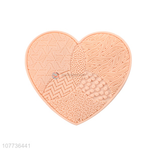 New product heart shape makeup brush silicone cleaning mat cosmetic tool cleaner