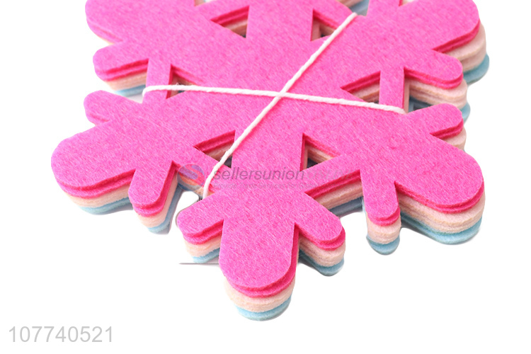 Hot selling multicolor hexagon snowflake Christmas party decoration piece