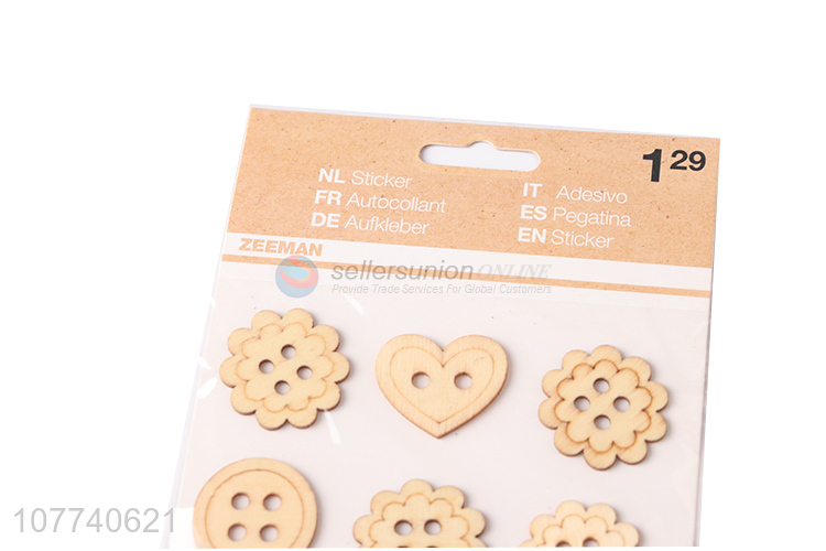 Wholesale handmade parts accessories buttons wooden decorative pieces
