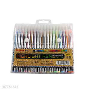 Promotional 18 colors highlighters fluorescent marker pen set