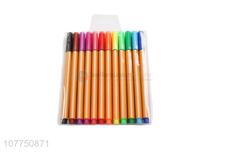 Custom safety 12 colors drawing marker pens fine line markers