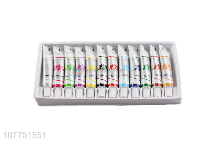 High quality 12 colors 12ml acrylic paints for children