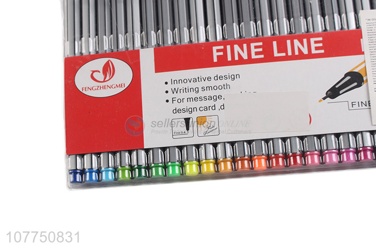 Promotional indelible 24 colors fine line marker for adult