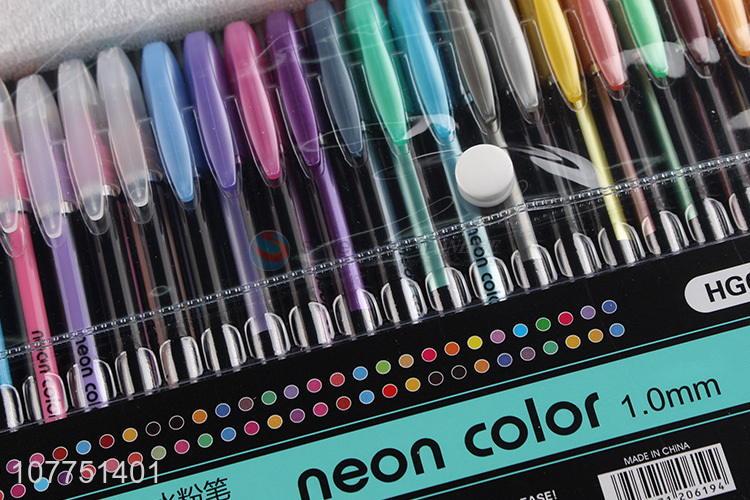 Hot sale 60 neon colors highlighters glitter marker pen set