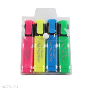 Factory price 4 colors highlighter fluorescent pen for school office