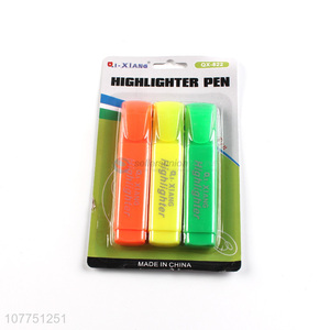Hot products 3 colors highlighter marker set vivid color highlighters