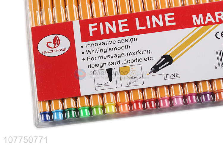 Hot sale indelible 18 colors fine line marker for adult