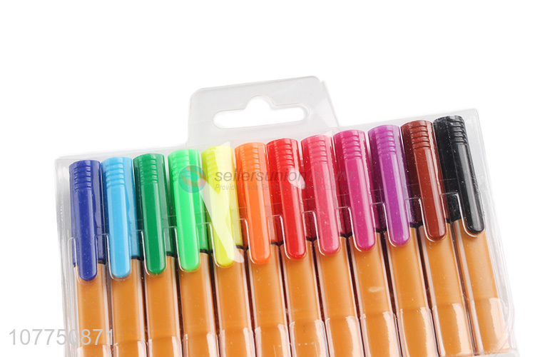 Custom safety 12 colors drawing marker pens fine line markers