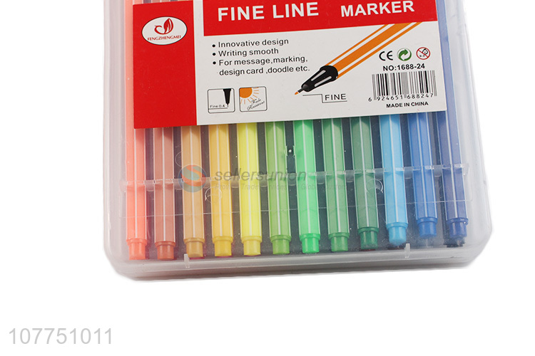 Factory price indelible 24 colors fine line marker for adult