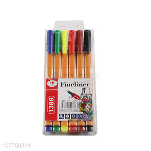 Factory direct sale 6 colors fine liner pen waterproof marker