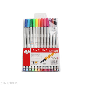 High quality 12 colors fine line markers fine line pens