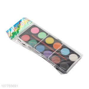 Best Selling 12 Colors Solid Paint With Brush Set