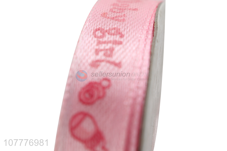 Good quality 10mm jacquard pattern grosgrain ribbon baby girl ribbon
