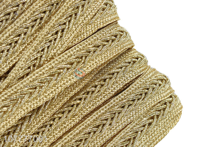 Wholesale newest 10mm metallic ribbon gold polyester webbing ribbons
