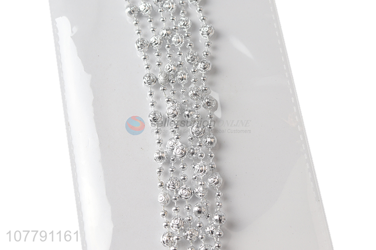 Good selling silver small beads ornaments for xmas tree