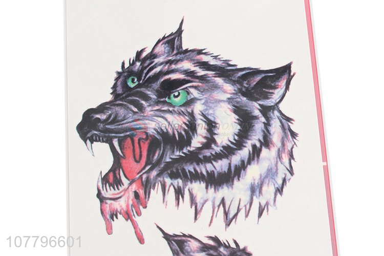 Novelty design wolf pattern temporary tattoo sticker