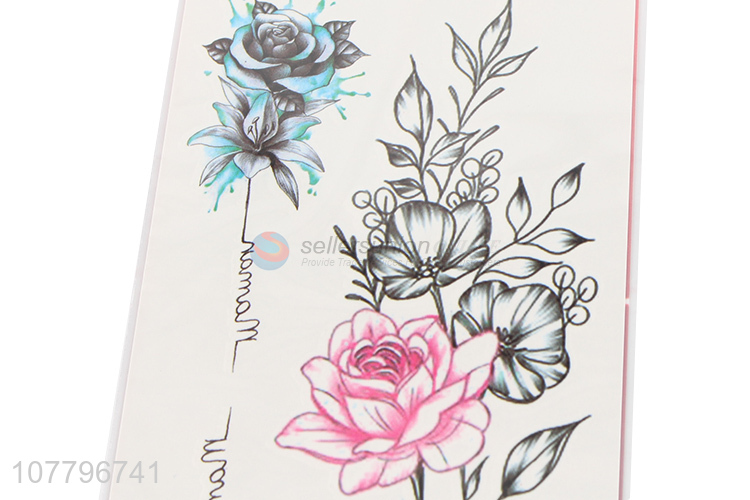Fashion lady waterproof flower temporary tattoo sticker