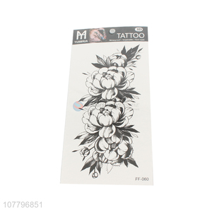 Popular product black flower pattern temporary tattoo sticker