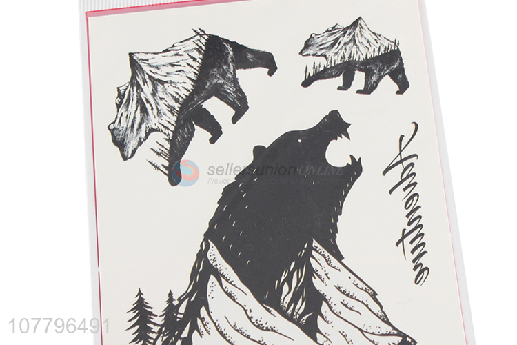 New product waterproof non-toxic tattoo sticker with bear pattern