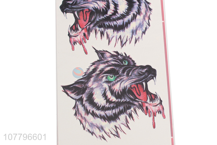 Novelty design wolf pattern temporary tattoo sticker