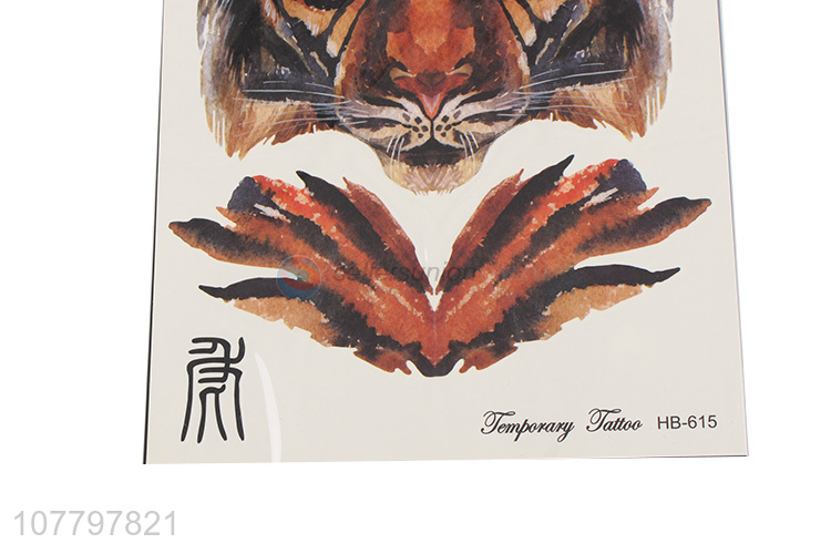 Hot sale tiger shape non-toxic fake paper tattoo stickers