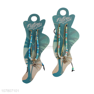 Creative fashion handmade bead chain ladies anklet