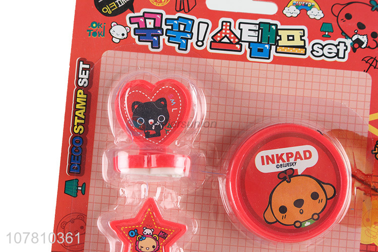 Wholesale cartoon stamp toy rubber stamps set for kids