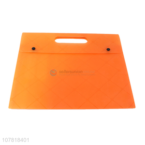 Creative style orange snap button portable document bag