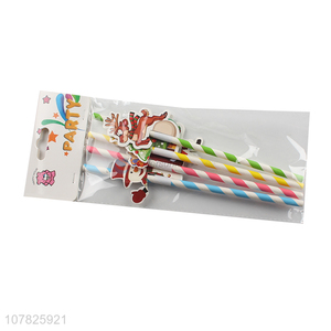 Hot sale 4PCS christmas style paper straw
