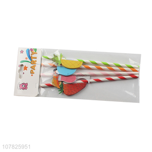 Best selling colourful 4PCS paper straw for cocktail