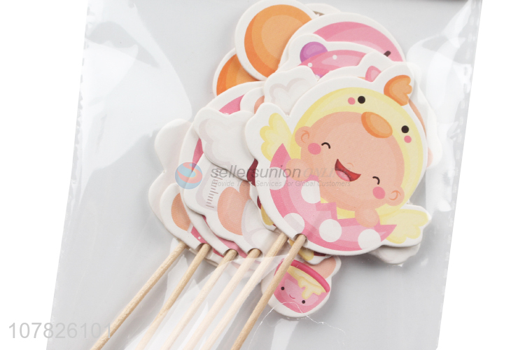 Creative design cute wooden stick for party cake decoration