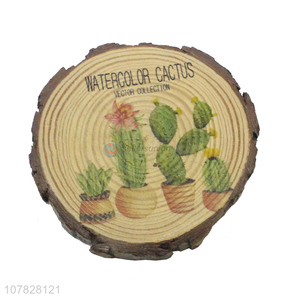 High quality cactus pattern mdf cup pad wooden cup coasters