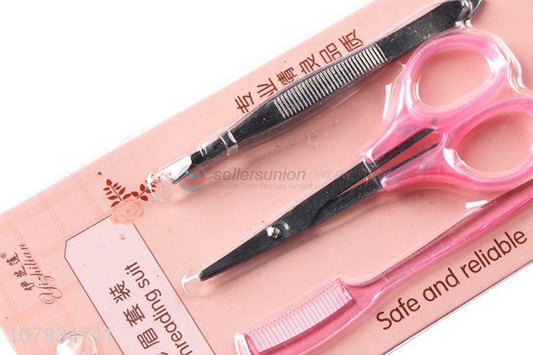 Wholesale Eyebrow Scissor Eyebrow Clip Eyebrow Comb Set